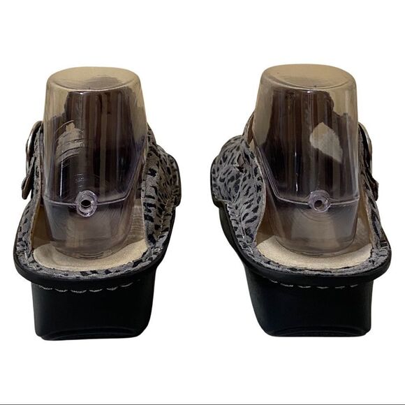 Alegria By PG Lite ALG-416 Black & Gray Leopard Clogs Slides - Picture 4 of 11